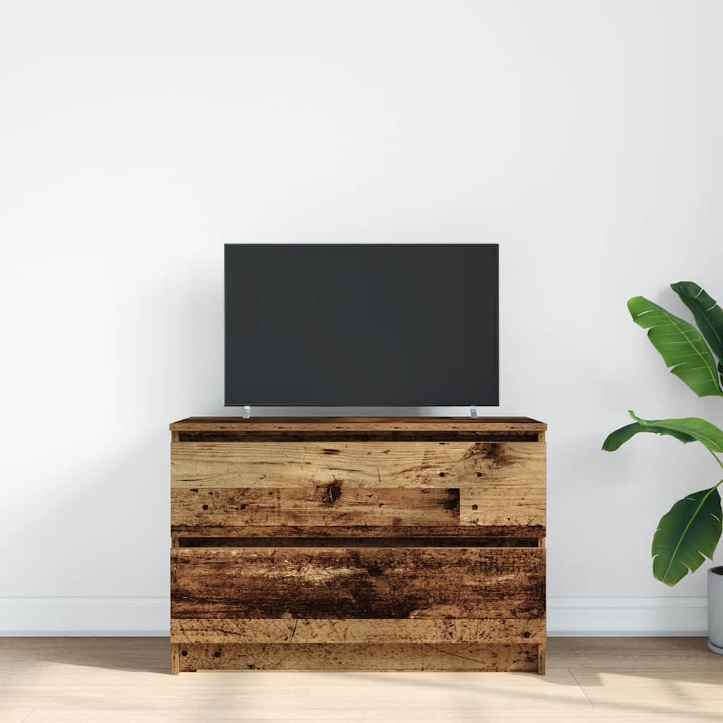 TV-bänk gammalt trä 80x35x54 cm konstruerat trä