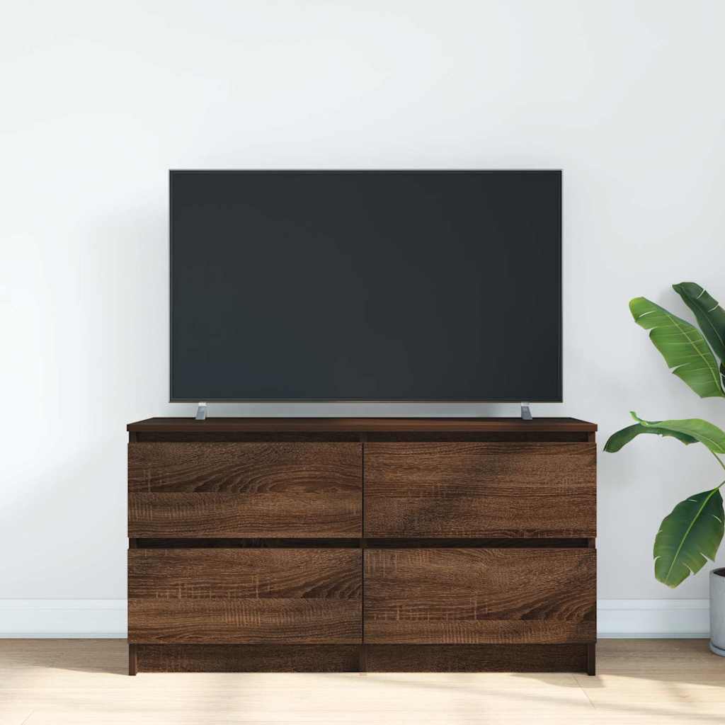 TV-bänk brun ek 100x35x54 cm konstruerat trä