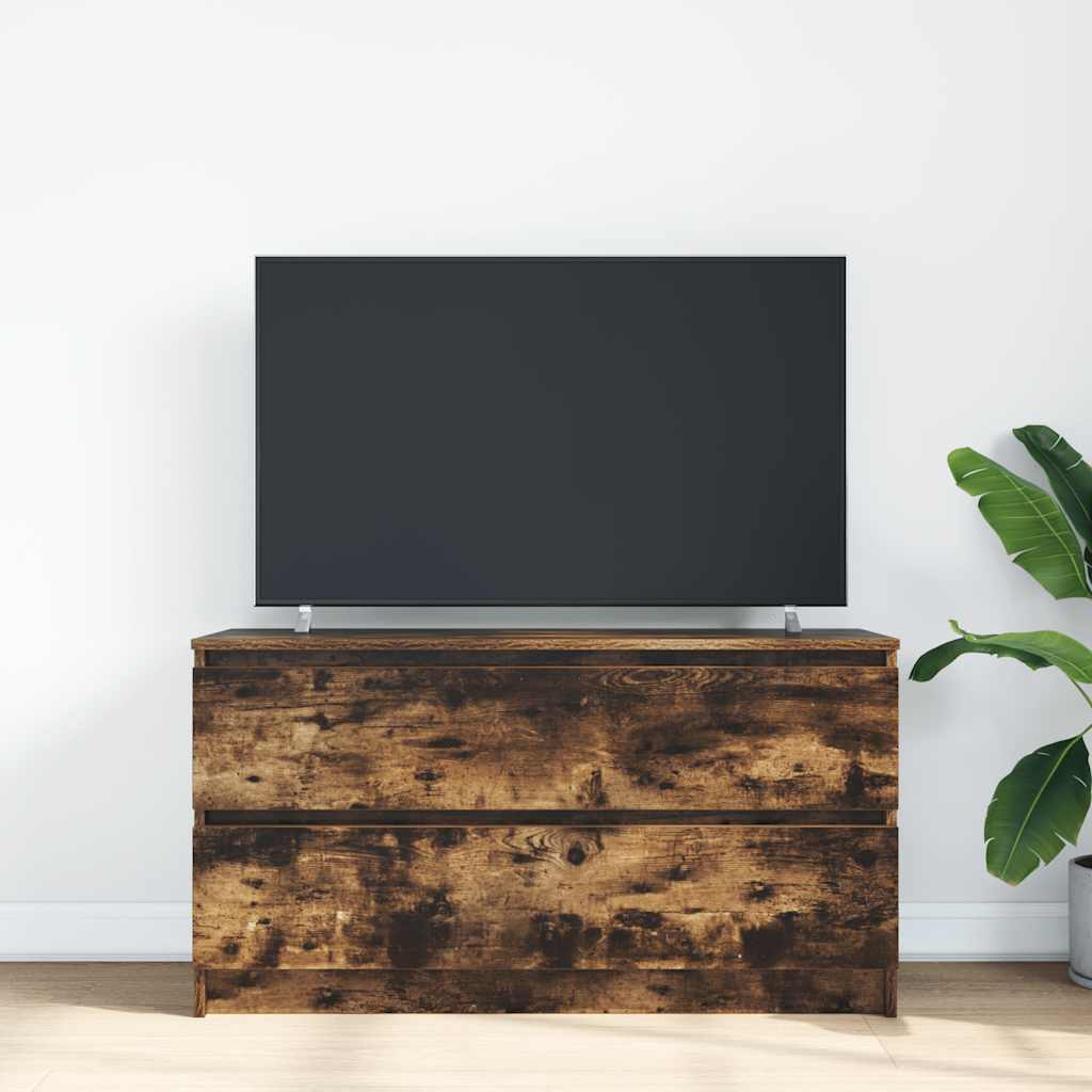 TV-bänk rökt ek 100x35x54 cm konstruerat trä