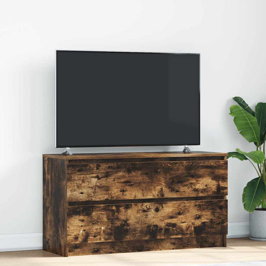 TV-bänk rökt ek 100x35x54 cm konstruerat trä