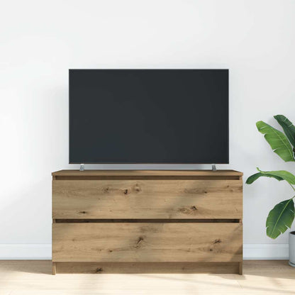 TV-bänk hantverksmässig ek 100x35x54 cm konstruerat trä