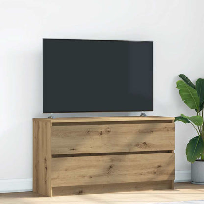 TV-bänk hantverksmässig ek 100x35x54 cm konstruerat trä