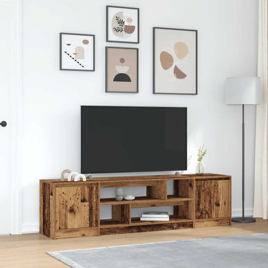 TV-bänk gammalt trä 188,5x41x50 cm konstruerat trä