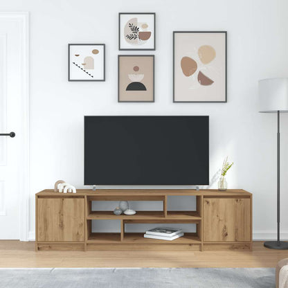 TV-bänk hantverksmässig ek 188,5x41x50 cm konstruerat trä