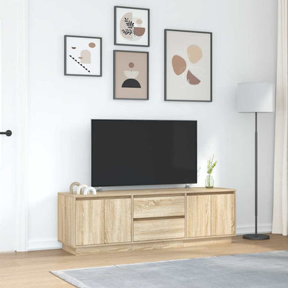 TV-bänk med LED-lampor sonoma ek 160,5x41x50 cm