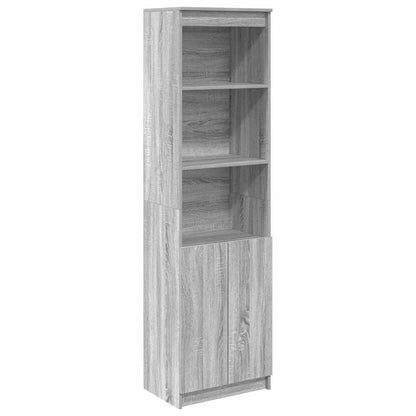 Highboard grå sonoma 50x35x180 cm konstruerat trä