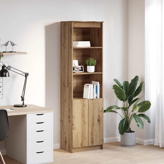 Highboard hantverksmässig ek 50x35x180 cm konstruerat trä