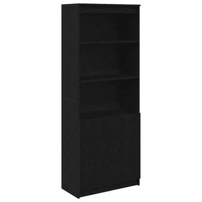 Highboard svart ek 70x35x180 cm konstruerat trä