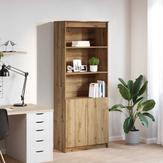 Highboard hantverksmässig ek 70x35x180 cm konstruerat trä