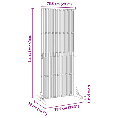 Avskildhetsskydd inomhus/utomhus 180,5 cm massivt akaciaträ