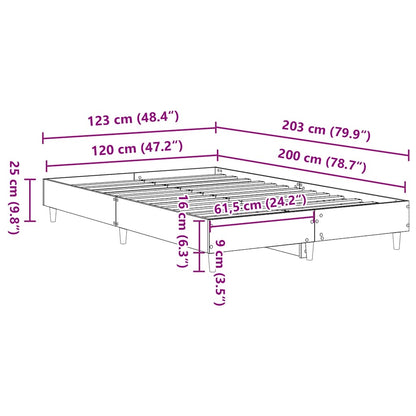 Sängram utan madrass vit 120x200 cm konstruerat trä