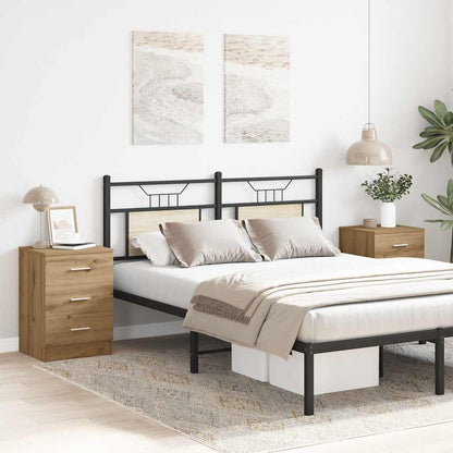 Sängbord 2 st artisan ek 38x35x55 cm konstruerat trä