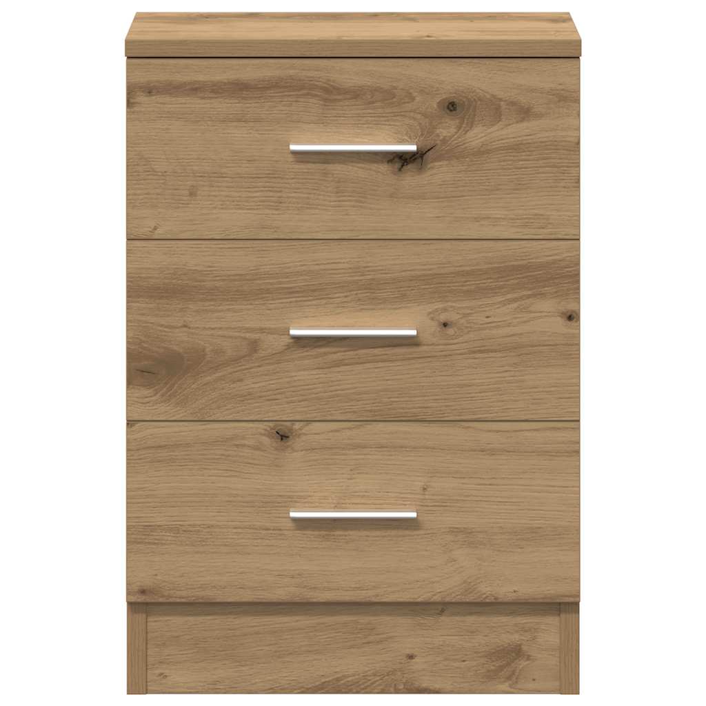 Sängbord 2 st artisan ek 38x35x55 cm konstruerat trä