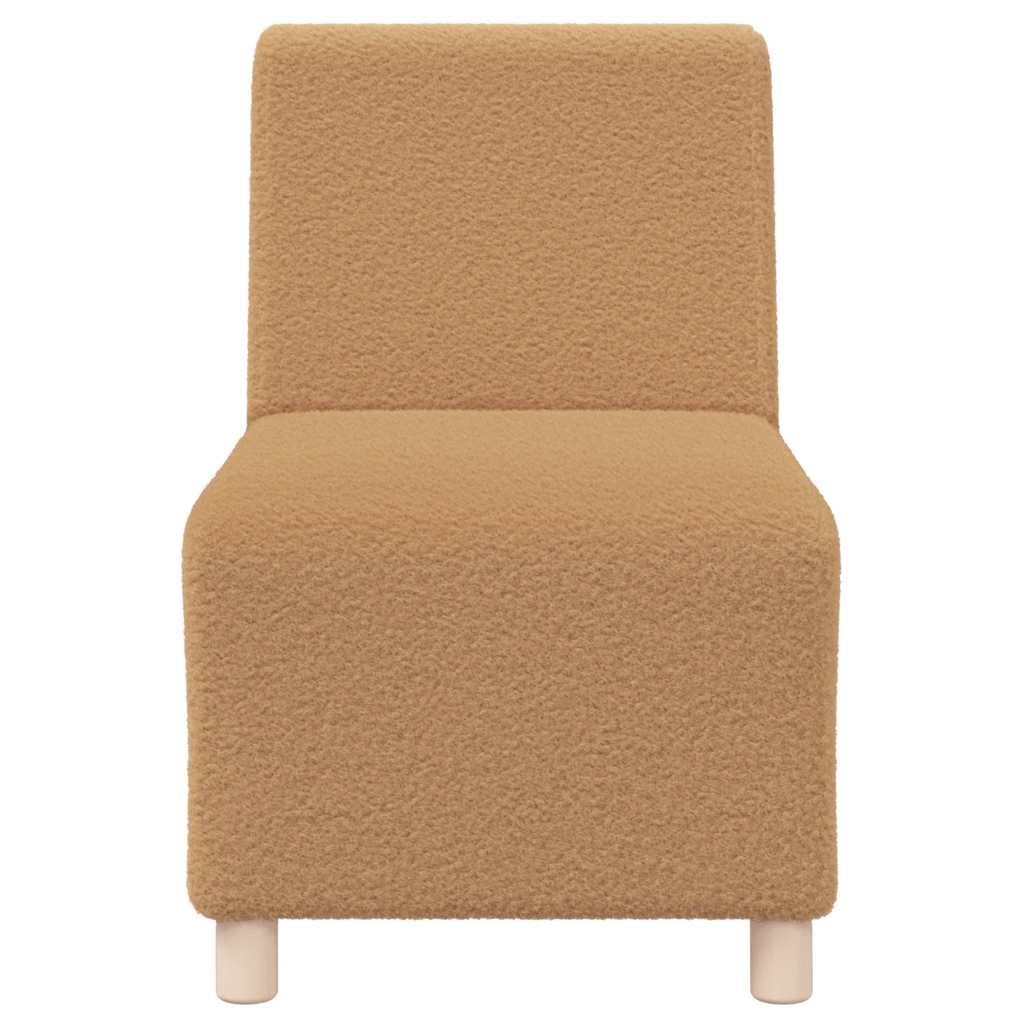 Soffstol beige 55 cm lockigt ullliknande tyg