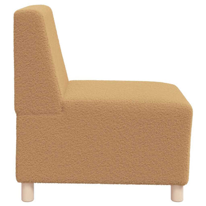 Soffstol beige 55 cm lockigt ullliknande tyg