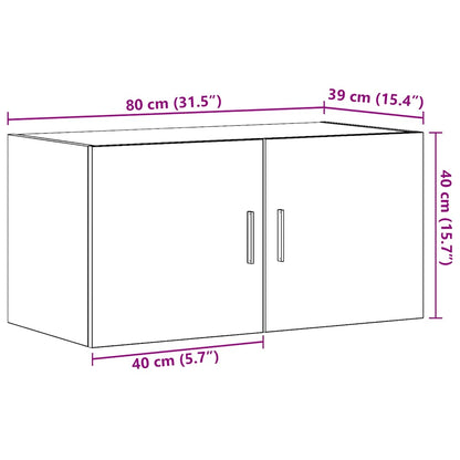 Väggskåp svart ek 80x39x40 cm konstruerat trä