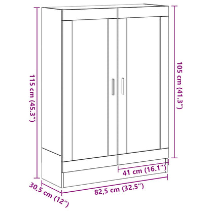 Bokhylla svart ek 82,5x30,5x115 cm konstruerat trä