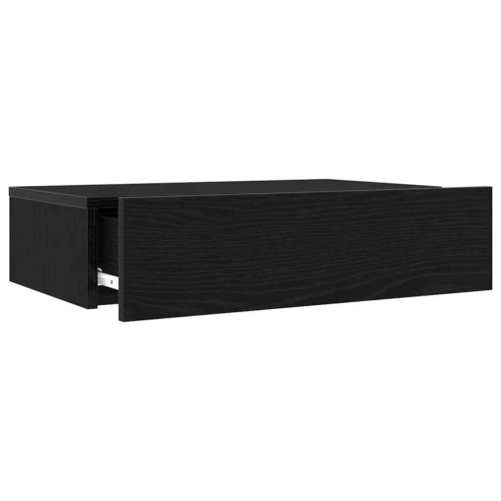 TV-skåp med LED-lampor 2 st svart ek 60x35x15,5 cm