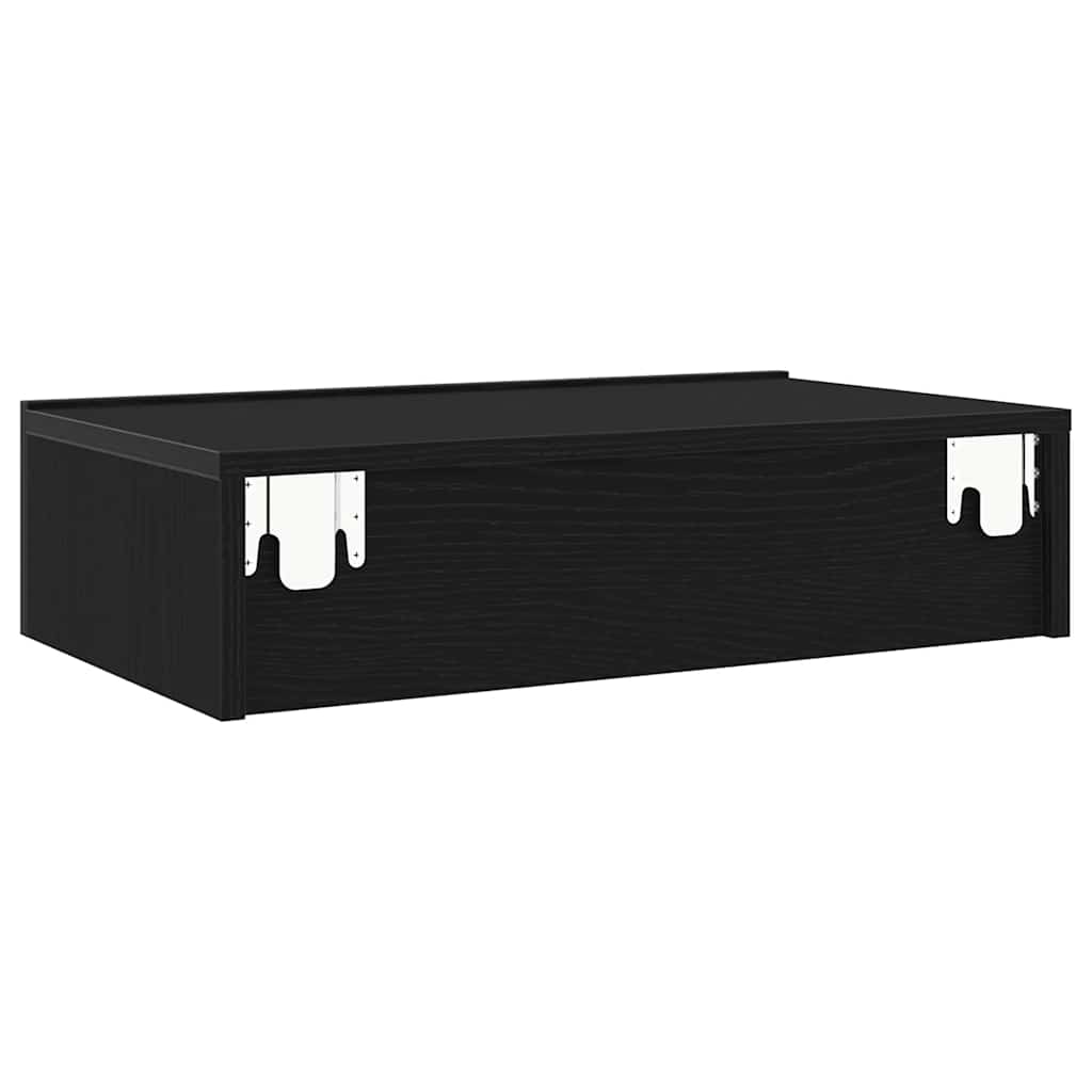 TV-skåp med LED-lampor 2 st svart ek 60x35x15,5 cm