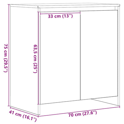 Skänk svart ek 70x41x75 cm konstruerat trä