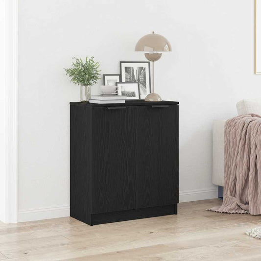 Sideboard Svart Ek 60 x 30 x 70 cm Konstruerat trä