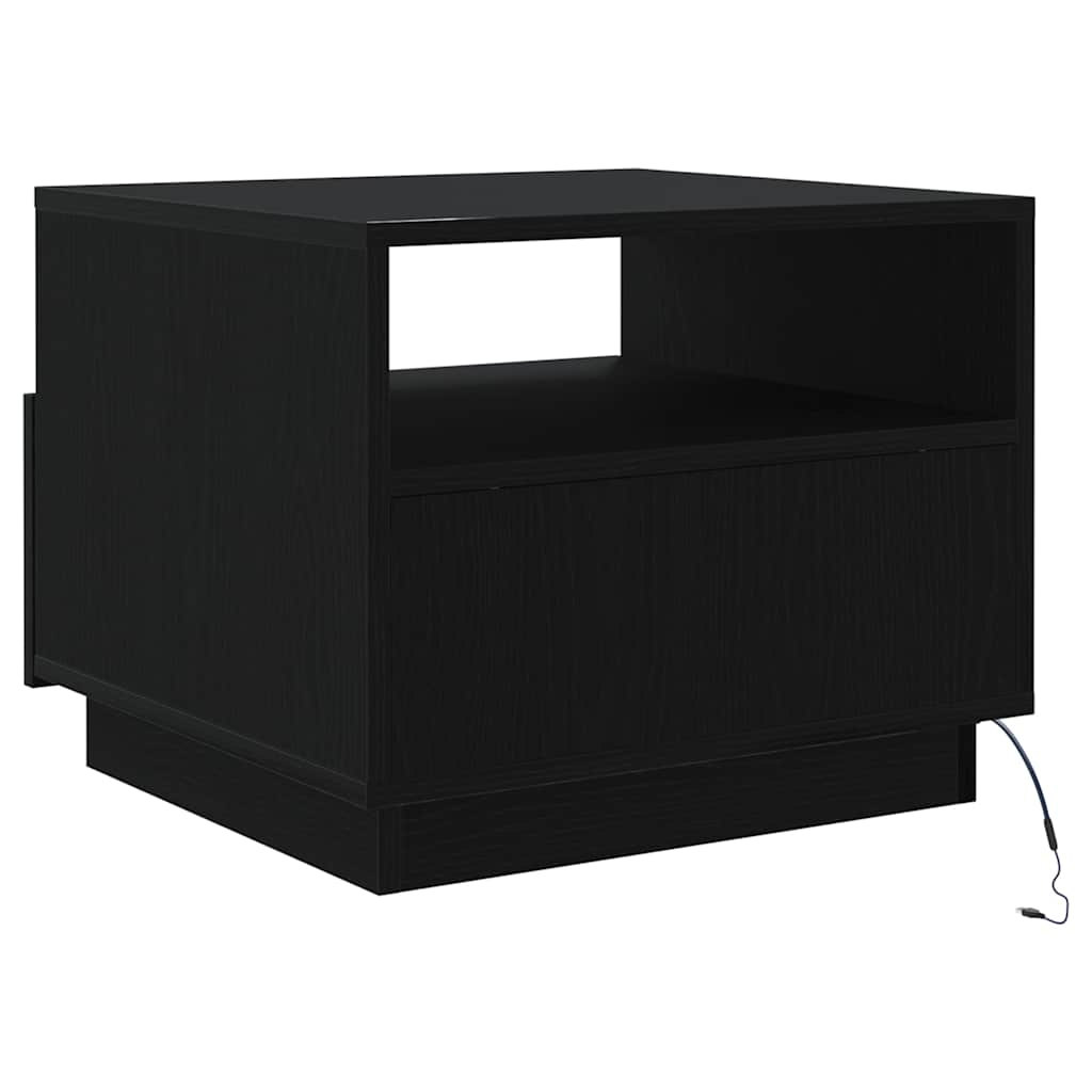 Soffbord med LED svart ek 50x49x40 cm