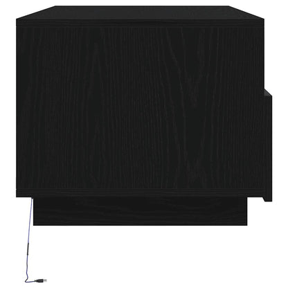 Soffbord med LED svart ek 90x49x40 cm