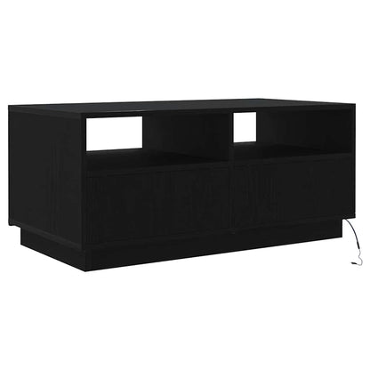 Soffbord med LED svart ek 90x49x40 cm