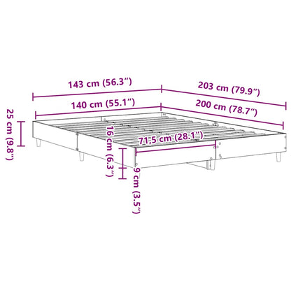 Sängram utan madrass Sonoma ek 140x200 cm konstruerat trä