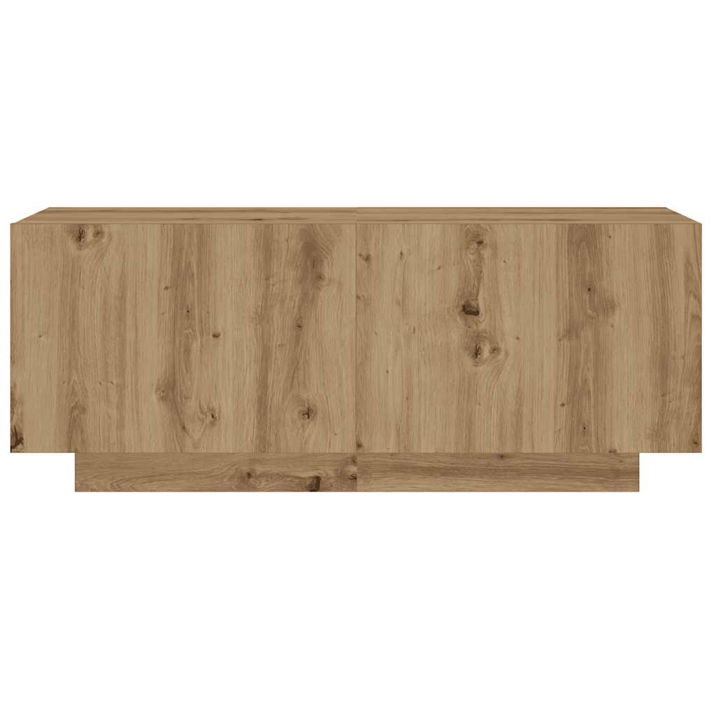 TV-bänk med LED-lampor artisan ek 180x35x40 cm konstruerat trä