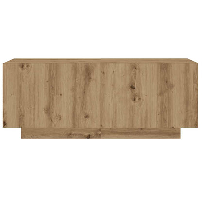 TV-bänk med LED-lampor artisan ek 180x35x40 cm konstruerat trä