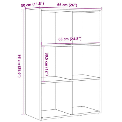 Bokhylla svart ek 66x30x98 cm konstruerat trä