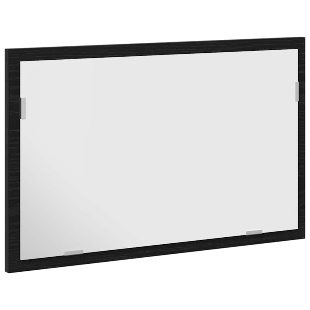 Badrumsspegel med LED-lampor svart ek 60x8,5x37 cm