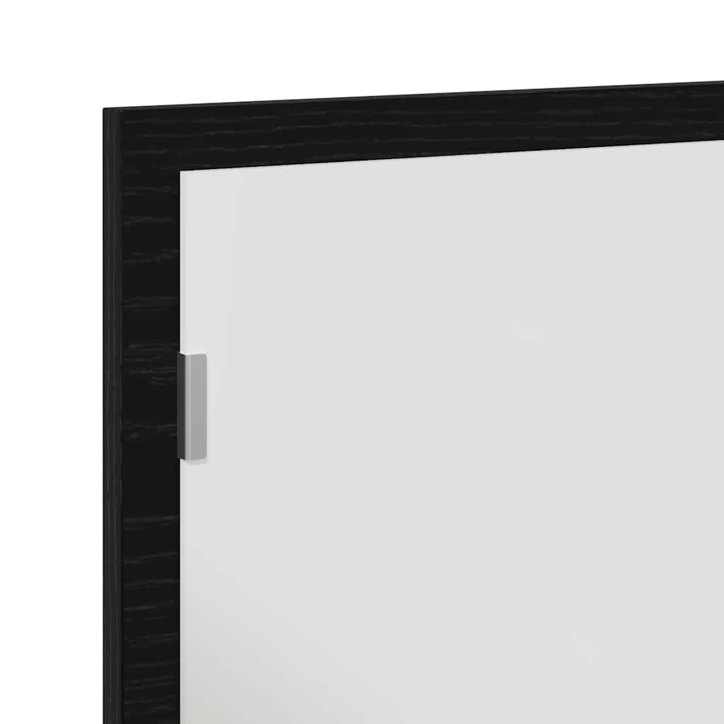 Badrumsspegel med LED-lampor svart ek 60x8,5x37 cm