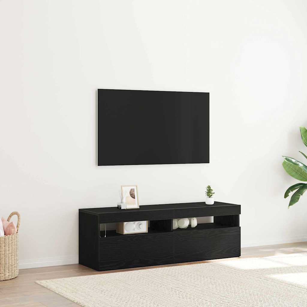 TV-skåp Svart Ek 120 x 35 x 40 cm Konstruerat trä