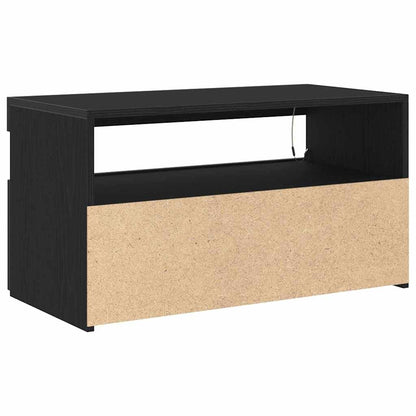 TV-skåp 2 pcs Svart Ek 75 x 35 x 40 cm Konstruerat trä