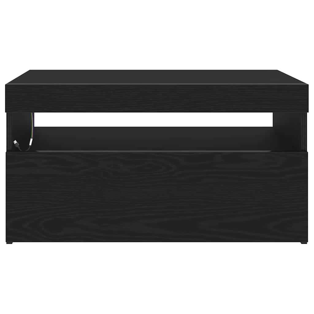 TV-skåp 2 pcs Svart Ek 75 x 35 x 40 cm Konstruerat trä