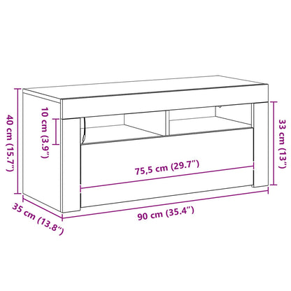 TV-skåp Svart Ek 90 x 35 x 40 cm Konstruerat trä