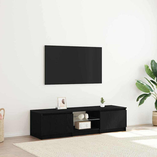 TV-skåp Svart Ek 140 x 38,5 x 36 cm Konstruerat trä