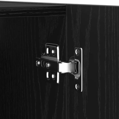 Vägg TV Skåp Svart Ek 30,5 x 30 x 110 cm Konstruerat trä