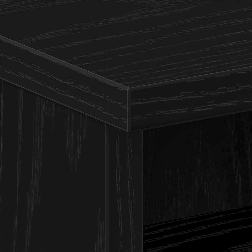 Nattduksbord 2 pcs Svart Ek 40 x 40 x 50 cm Konstruerat trä