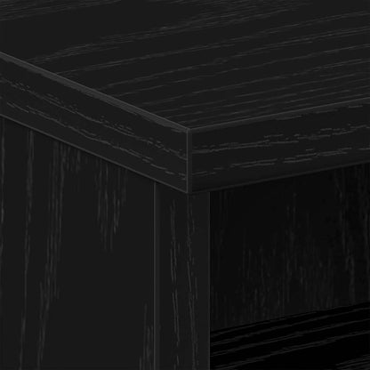 Nattduksbord 2 pcs Svart Ek 40 x 40 x 50 cm Konstruerat trä