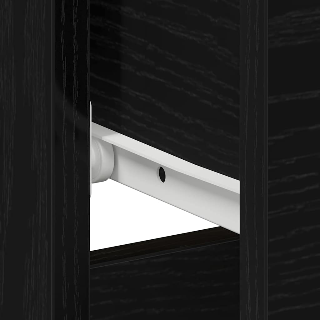 Nattduksbord 2 pcs Svart Ek 40 x 40 x 50 cm Konstruerat trä