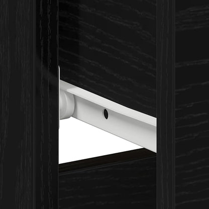 Nattduksbord 2 pcs Svart Ek 40 x 40 x 50 cm Konstruerat trä