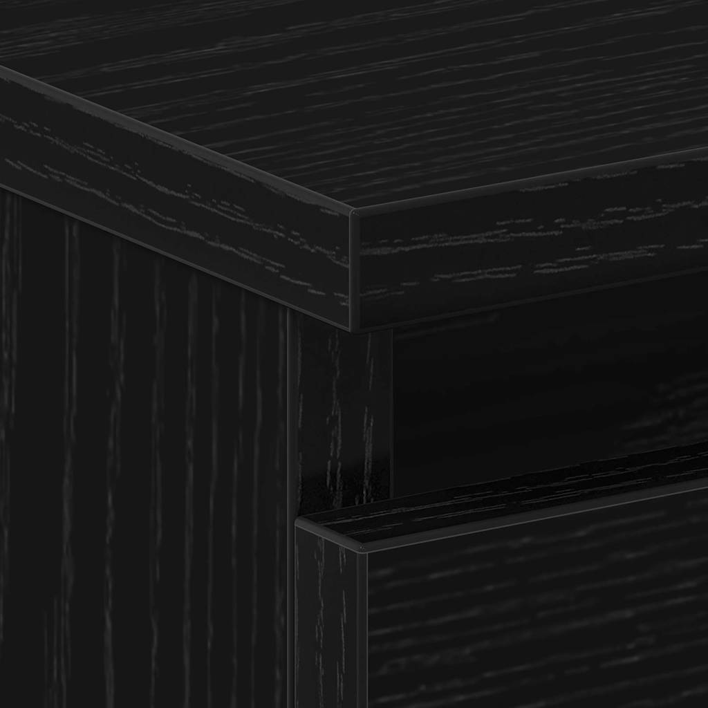 Nattduksbord 2 pcs Svart Ek 50 x 40 x 43,5 cm Konstruerat trä