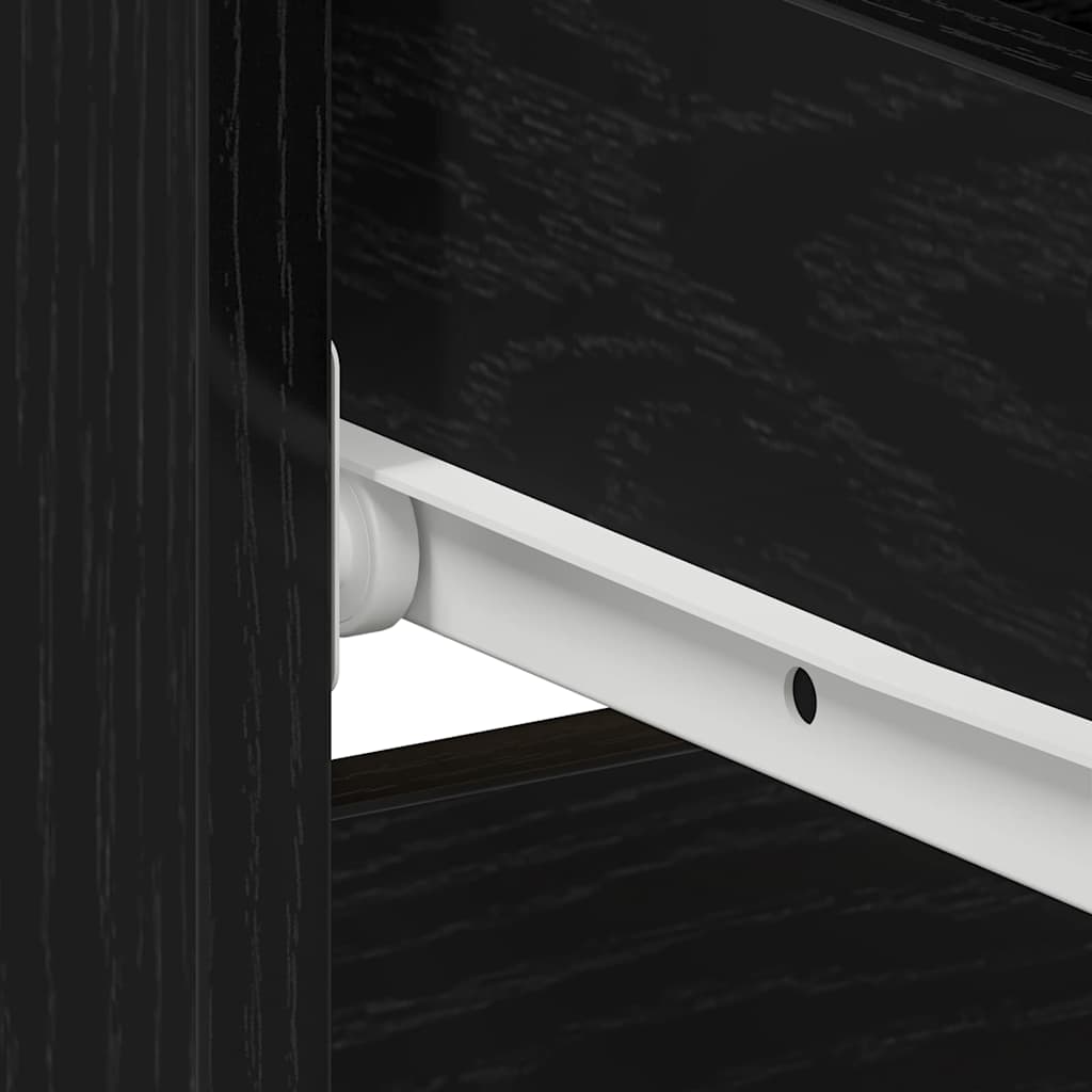 Nattduksbord 2 pcs Svart Ek 50 x 40 x 43,5 cm Konstruerat trä