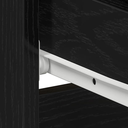 Nattduksbord 2 pcs Svart Ek 50 x 40 x 43,5 cm Konstruerat trä