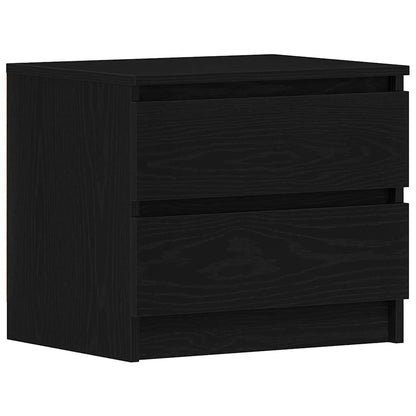 Nattduksbord 2 pcs Svart Ek 50 x 40 x 43,5 cm Konstruerat trä