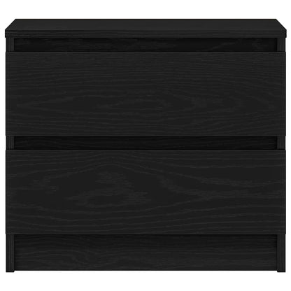 Nattduksbord 2 pcs Svart Ek 50 x 40 x 43,5 cm Konstruerat trä