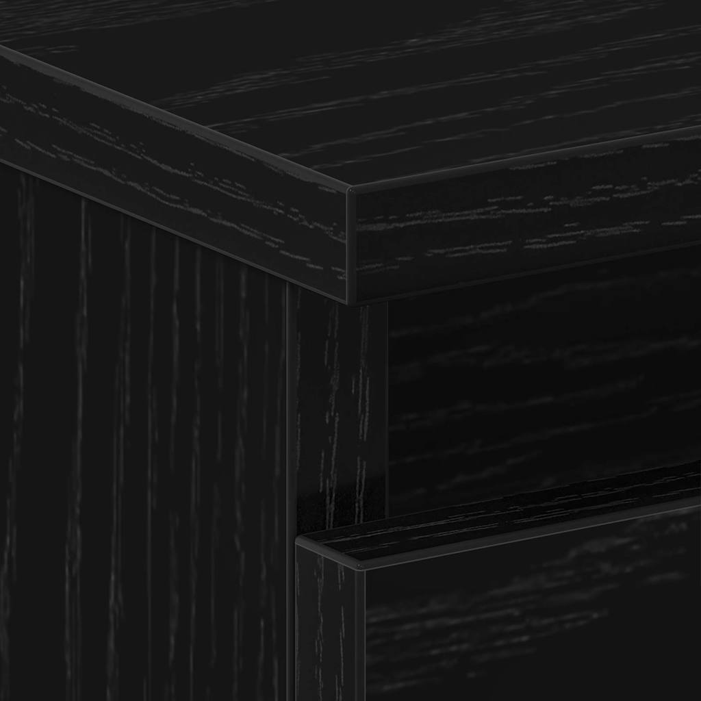 Nattduksbord 2 pcs Svart Ek 40 x 35 x 62,5 cm Konstruerat trä